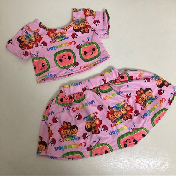 Cocomelon Cute Pink Crop Top Skort Set - Picture 6 of 11